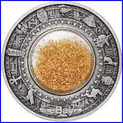 2019 Golden Treasures of Ancient Egypt 2oz. 9999 SILVER $2 ANTIQUED COIN