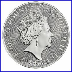 2019 Great Britain 10 oz Silver Queen's Beasts Unicorn £10 Coin GEM BU SKU55965