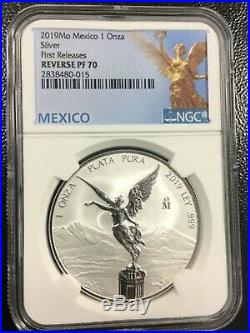 2019 LIBERTAD SILVER Mexico 1 Onza REVERSE PROOF FIRST RELEASE RP70 & PF70 Coins