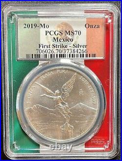 2019 Mo Mexico First Strike Silver Onza PCGS MS70