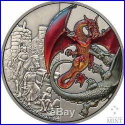 2019 Mythical Dragons The Red Dragon 2oz Silver Coin Mintage of 2,000