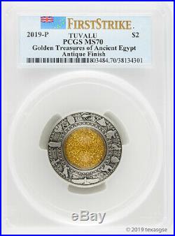 2019-P $2 Tuvalu Golden Treasures of Ancient Egypt PCGS MS70 First Strike
