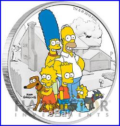2019 The Simpson Family 2 Oz. Silver Coin Mint Packaging & Coa Mintage 2,000