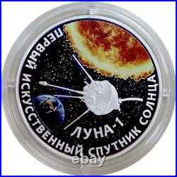 2019 Transnistria Silver Coin Luna 1 First Artificial Satellite Of The Sun Space
