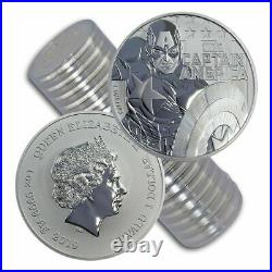 2019 Tuvalu Marvel Series Captain America 1 oz Silver Capsuled BU Coin IN STOCK
