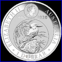 2020 ANDA Show Special 30th Ann. Kookaburra 1oz $1 Silver Coin with Paw Privy