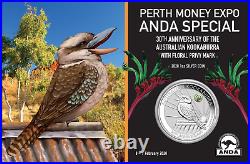 2020 ANDA Show Special 30th Ann. Kookaburra 1oz $1 Silver Coin with Paw Privy