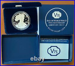 2020 American Silver Eagle V75 End Of World War II 75th Anniversary Privy Proof