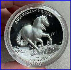 2020 Australia $2 High Relief Brumby Horse 2 oz Silver Proof Coin 1,000 Made