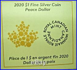 2020 CANADA S$1 PEACE DOLLAR UHR 1 Oz Silver NGC PF70 FDI with COA & RCM Pouch