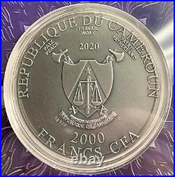 2020 Cameroon Tibetan Diety Mahakala 2 oz Silver Antiqued Coin 500 Made