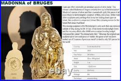 2020 Madonna of Bruges 3 oz Pure Silver Gilded Silver Coin Cook Island