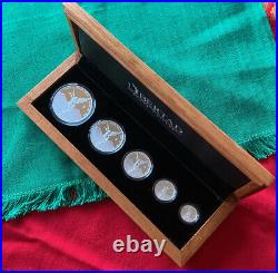 2020 Mexico 5-coin Libertad Silver Proof Set in Display Box Rare, Low Mintage
