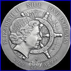 2020 Niue $5 Grand Shipwrecks of History Titanic 2 oz Silver Coin Mintage 500