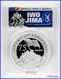 2020-P $2 Iwo Jima 75th Ann. 2oz Silver Piedfort Proof Coin PCGS PR70 FDI