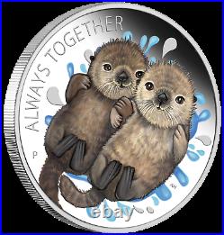 2020 TUVALU Always Together Otter Couple Silver Proof NGC PF 70 1/2oz Coin
