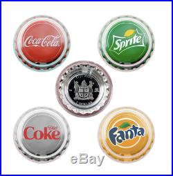 2020 Vending Machine Silver Bottle Cap Fiji Coin Set Sprite Diet Coca-Cola Fanta