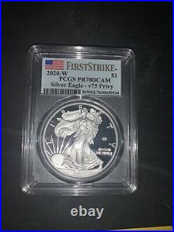 2020 W $1 V75 End of World War II 75th Anniversary American Eagle Silver PR70 FS