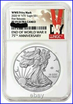 2020 W END of WORLD WAR II 75th ANNIVERSARY SILVER EAGLE V75 NGC PF69 YOUR PICK