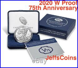 2020 W End of World War 2 75th WW2 V75 American Silver Eagle Privy PCGS PR70
