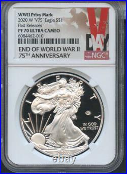 2020 W End of World War II 75th Ann. American Eagle First Releases V75 NGC PF70