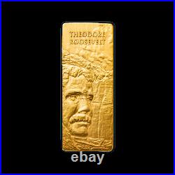 2021 Barbados Mt. Rushmore Gold Gilt 4 x 1 oz Silver Coin Bar Set 250 Made