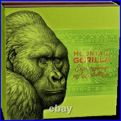 2021 Cameroon Expressions Wildlife Mountain Gorilla 2 oz Silver Coin 500 Made
