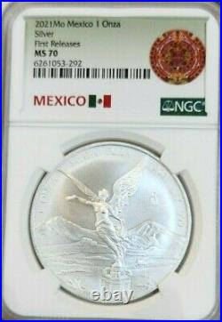 2021 Mexico Silver Libertad 1 Onza Ngc Ms 70 Pq Gem Perfection First Releases