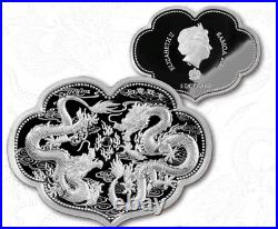 2021 Samoa $5 Wishful Double Dragon 2 oz Silver Proof Coin 2,021 Made
