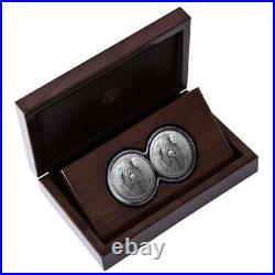 2021 South Africa Big Five Elephant Set 2x 1oz 999 Fine Silver Double Proof Coin