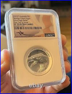 2022 Australia 1oz UHR PF 70 Wedge-Tailed Eagle Proof $1 NGC Mercanti Signature