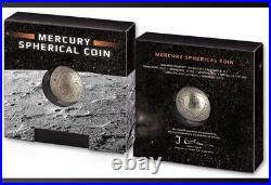 2022 Barbados $5 1oz Pure Silver Mercury Spherical Planet Antiqued Coin