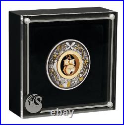 2022 CHRISTMAS $2 2oz Silver Antiqued Coin with 24k gold-plated Jingle Bell Insert