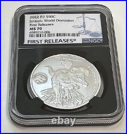 2022 Fiji S50C 1oz Silver Coin Jurassic World Dominion First Releases MS70