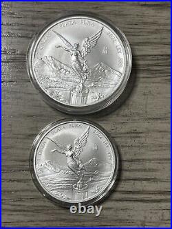 2022 Mexico Libertad 6 Coins. 999 Au set 1/20, 1/10, 1/4, 1/2, 1, & 2 oz BU