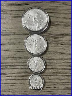 2022 Mexico Libertad 6 Coins. 999 Au set 1/20, 1/10, 1/4, 1/2, 1, & 2 oz BU