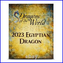 2023 1 oz Antique Fiji Silver Dragons of the World Egyptian Dragon Coin
