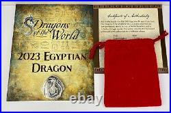 2023 Fiji Dragons of the World Egyptian Dragon Shaped Coin 1 oz. 999 Silver COA