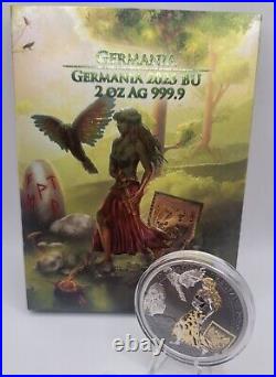 2023 Lady Germania 2 oz Silver Coin ANA Edition World's Fair Of Money Box & COA