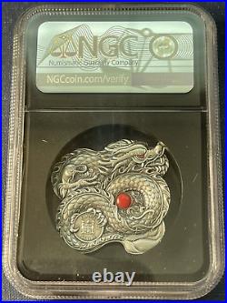 2024 1 Oz. 999 Silver Fiji Dragons of the World Chinese Whiskered Dragon Shaped