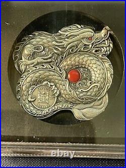 2024 1 Oz. 999 Silver Fiji Dragons of the World Chinese Whiskered Dragon Shaped