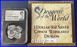 2024 1 Oz. 999 Silver Fiji Dragons of the World Chinese Whiskered Dragon Shaped