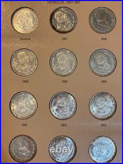 24 COINS! TWO BRILLIANT TONED SETS of 1 PESO MORELOS Coins 1957-1967 + 2 Coins