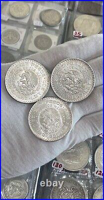 3 1957 10 pesos Silver Coins