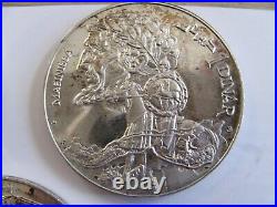 3 x Collectible 1969 TUNISIA 1 Dinar. 925 Silver Coin / Medal