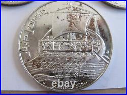 3 x Collectible 1969 TUNISIA 1 Dinar. 925 Silver Coin / Medal