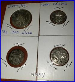 4 Very Old Silver Coins. 3 From Netherlands, 1 From Poland