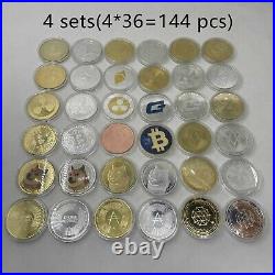4sets Gold/silver Bitcoin Ada Cardano Crypto Ethereum/Litecoin/Dash Coin gift