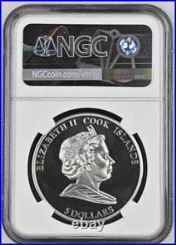 5 Dollars 2010 Cook Islands Yugra District Jumping Sleds Silver Proof Ngc Pf69