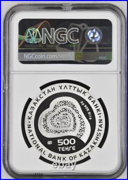 500 Tenge 2014 Kazakhstan Mother Heart To Heart Silver Proof Ngc Pf67